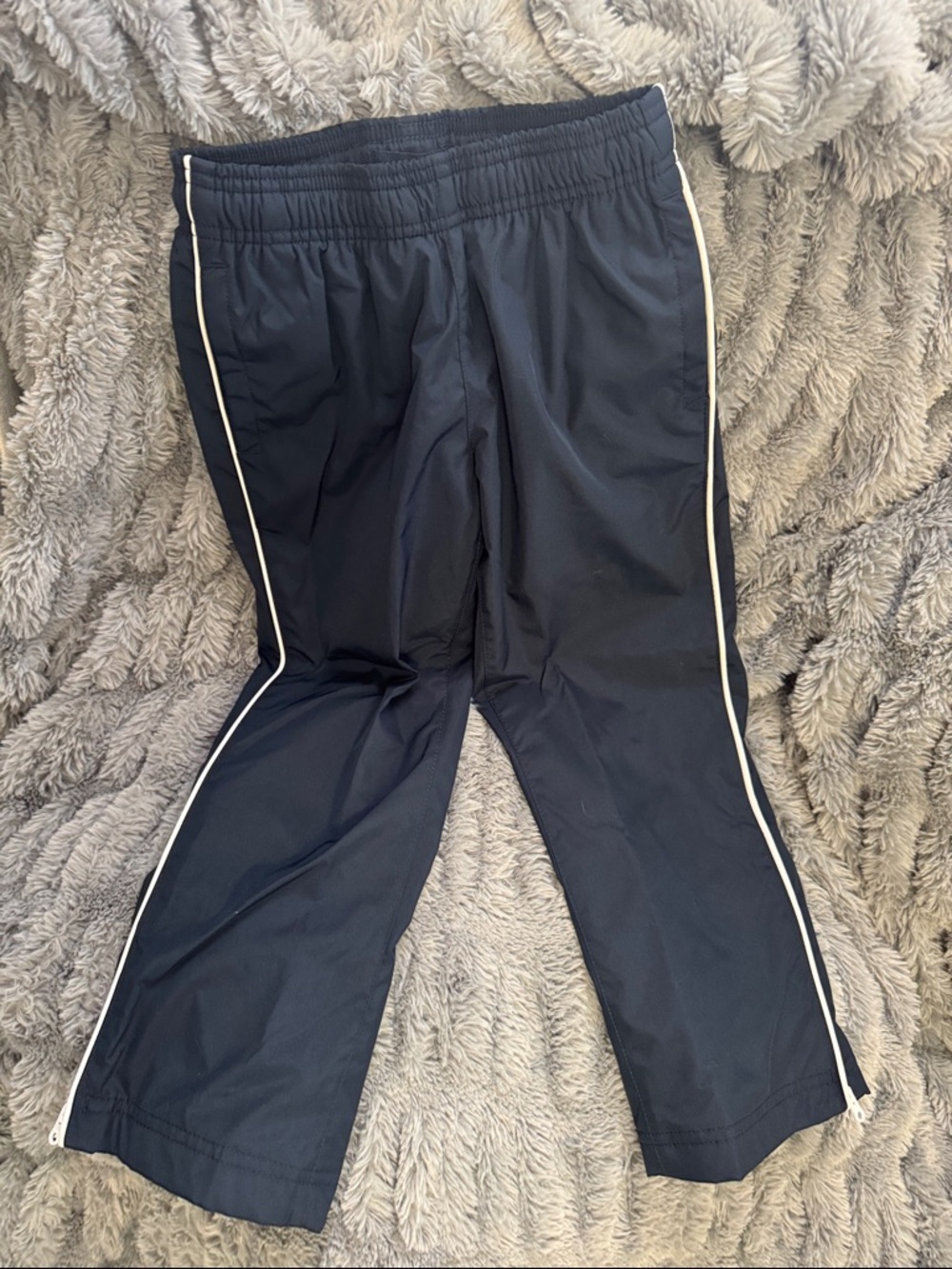 Lands' End Navy Jogger Pants with White Side Piping